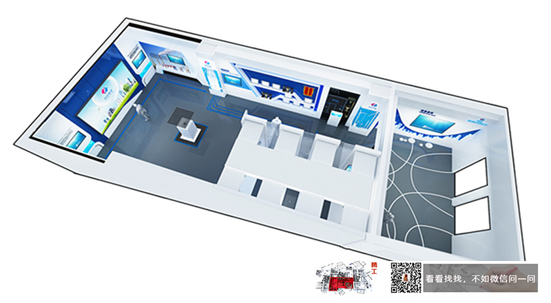中國電建電力企業(yè)主題展廳裝修模型圖