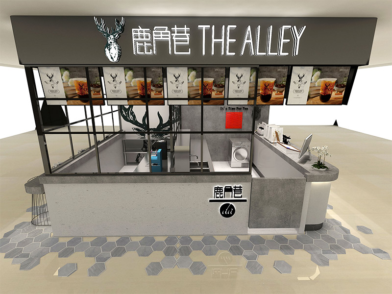 長沙餐飲門店裝修公司鹿角巷｜奶茶店裝修設計效果案例效果圖