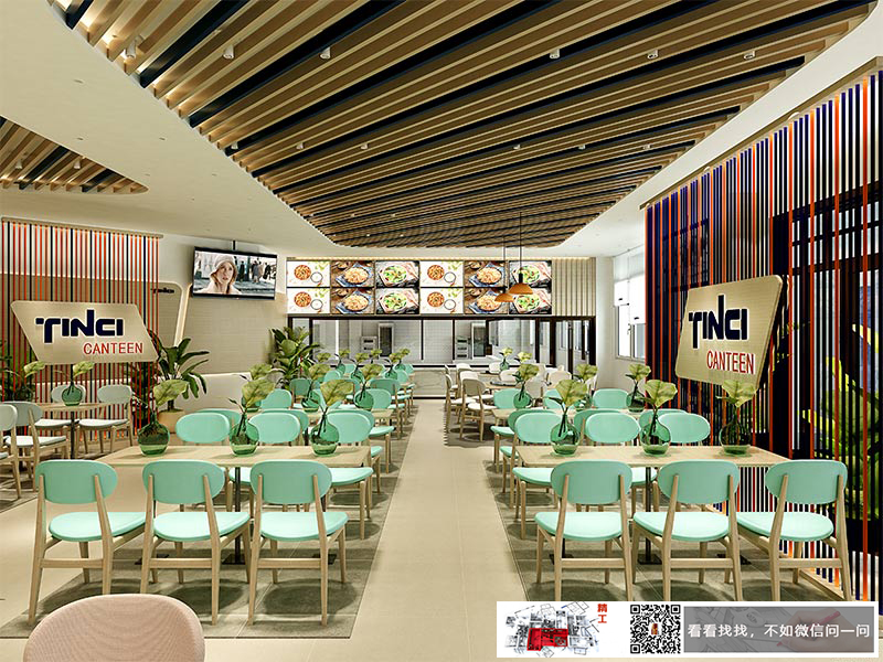 員工食堂餐廳裝修設計效果2