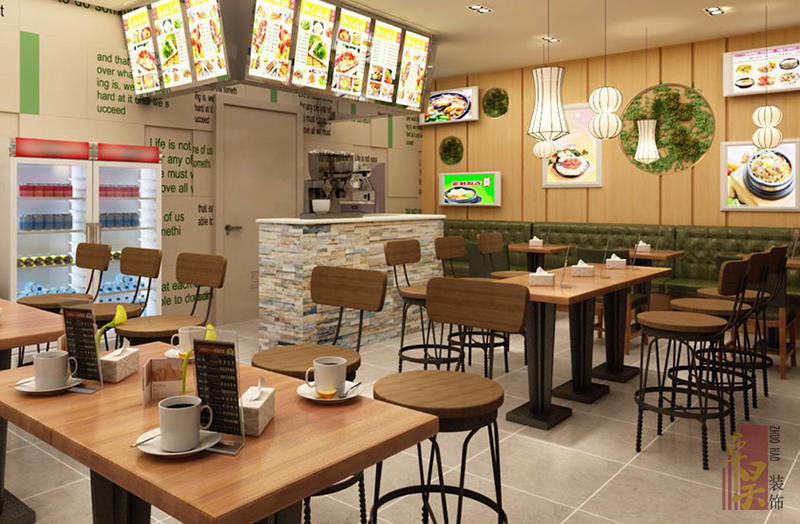 長沙餐飲門店裝修公司印象之星｜茶餐廳店裝修設計效果案例效果圖